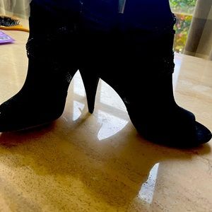 Vince Camuto Peep Toe Suede Bootie